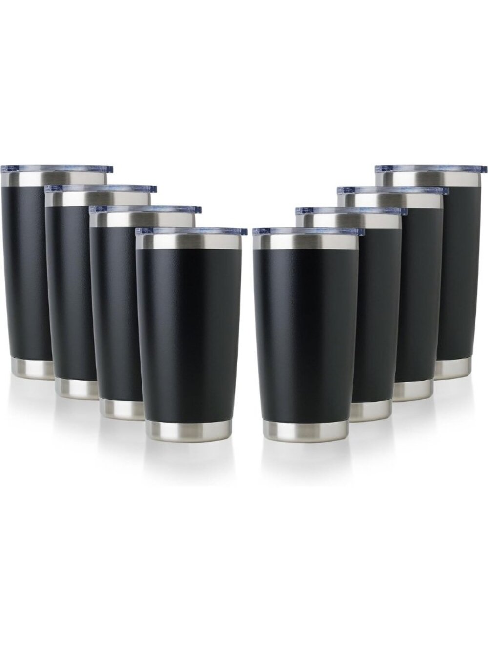 20oz Stainless Steel Tumbler Set - Double Wall Insulated Travel Mug, 8 Pack